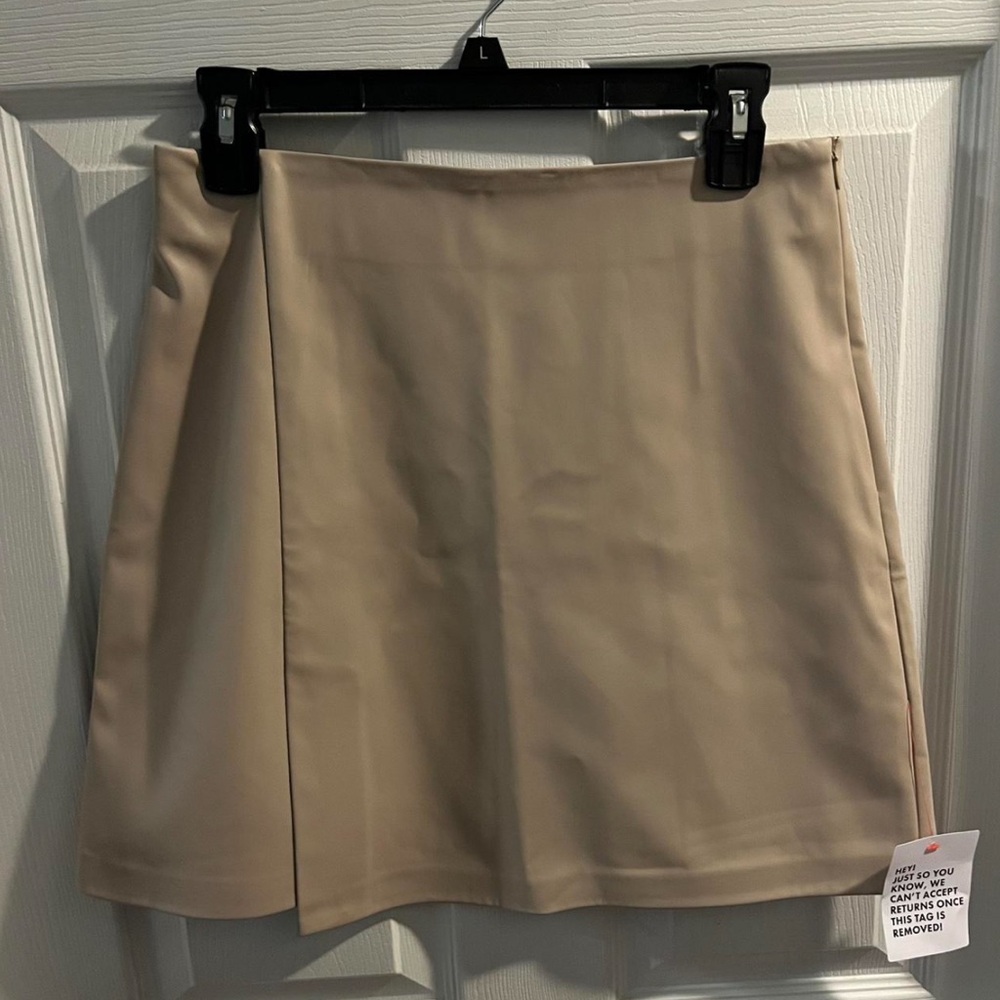 Topshop Tan A-line Mini Skirt for Work